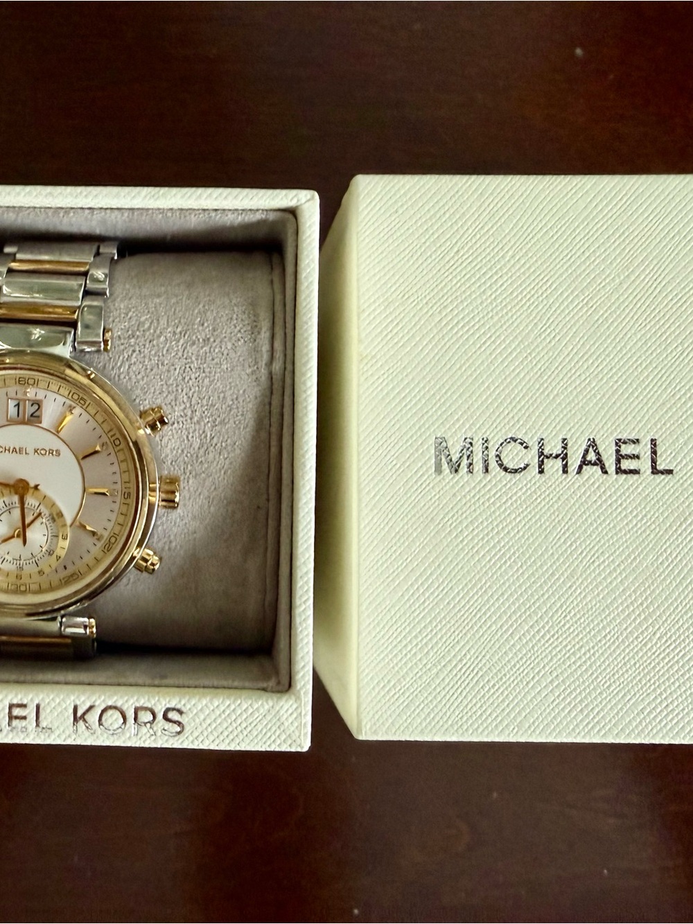 Michael Kors Women's Two-Tone Gold and Silver Chronograph Watch